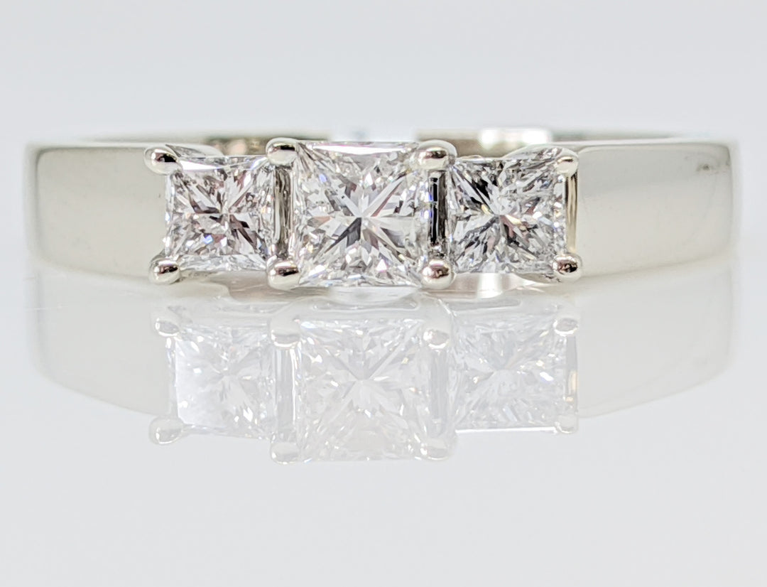 14K WHITE CARAT TOTAL WEIGHT I1 H-I DIAMOND PRINCESS CUT (3