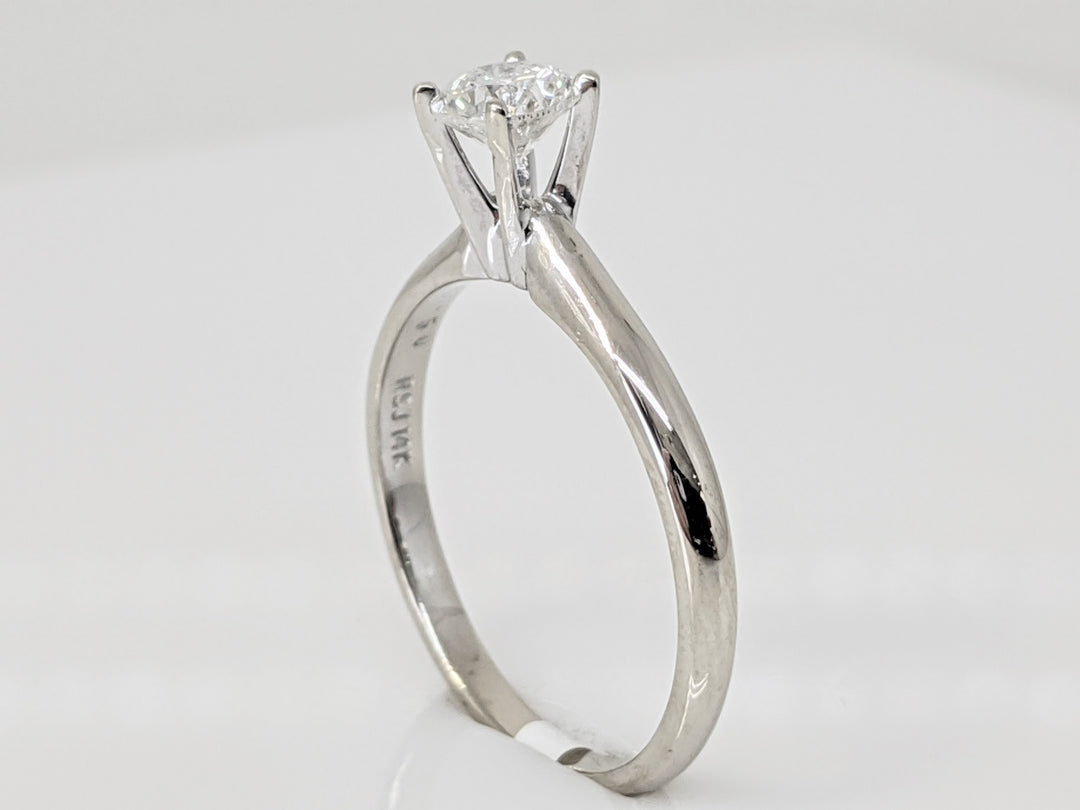 14KW .50 CARAT TOTAL I1 G DIAMOND ROUND SOLITARE ESTATE RING 2.2 GRAMS