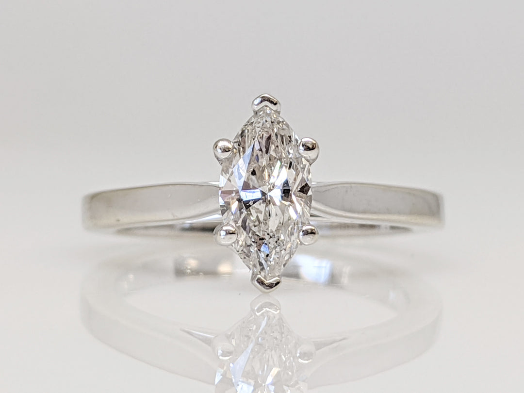 14KW .78 CARAT TOTAL I1 G DIAMOND MARQUISE CUT SOLITAIRE ESTATE RING 3.3 GRAMS