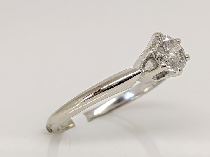 14K WHITE .50 CARAT TOTAL I1 I DIAMOND ROUND 6-PRONG SOLITARE ESTATE RING 2.0 GRAMS
