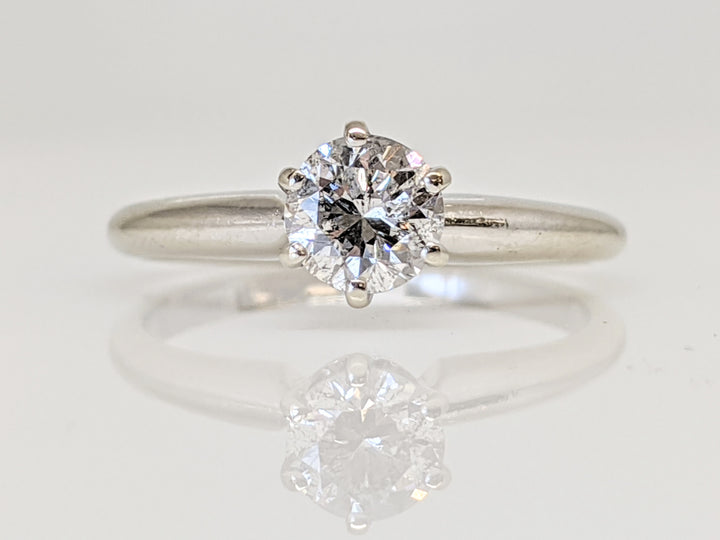 14K WHITE .50 CARAT TOTAL I1 I DIAMOND ROUND 6-PRONG SOLITARE ESTATE RING 2.0 GRAMS