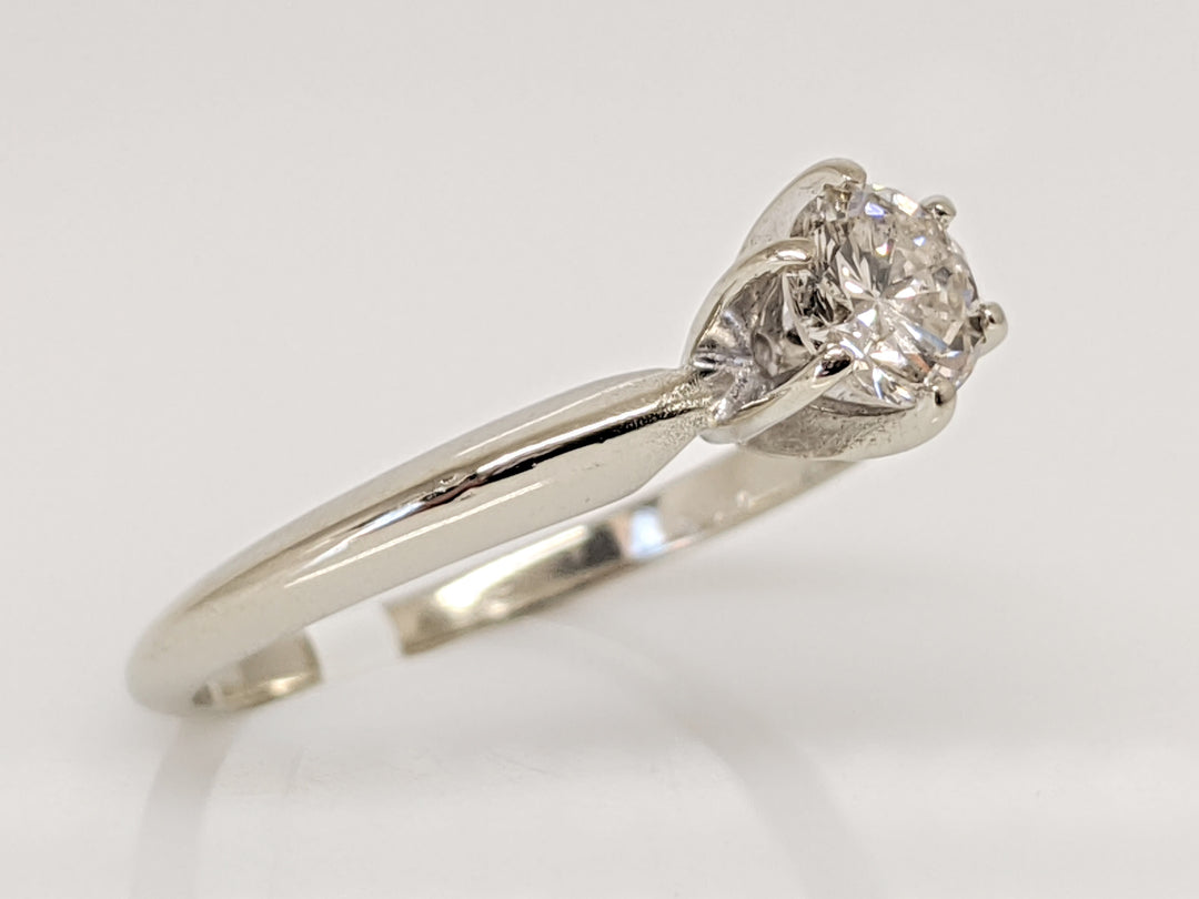 14KW .50 CARAT TOTAL I1 I-J DIAMOND ROUND 6-PRONG SOLITARE ESTATE RING 2.4 GRAMS