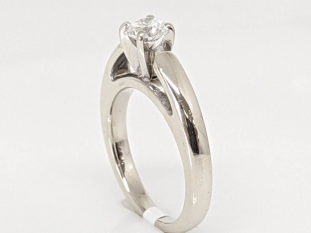 14K WHITE .39 CARAT TOTAL SI2 E DIAMOND ROUND RAISED SHANK SOLITAIRE ESTATE RING 4.0 GRAMS