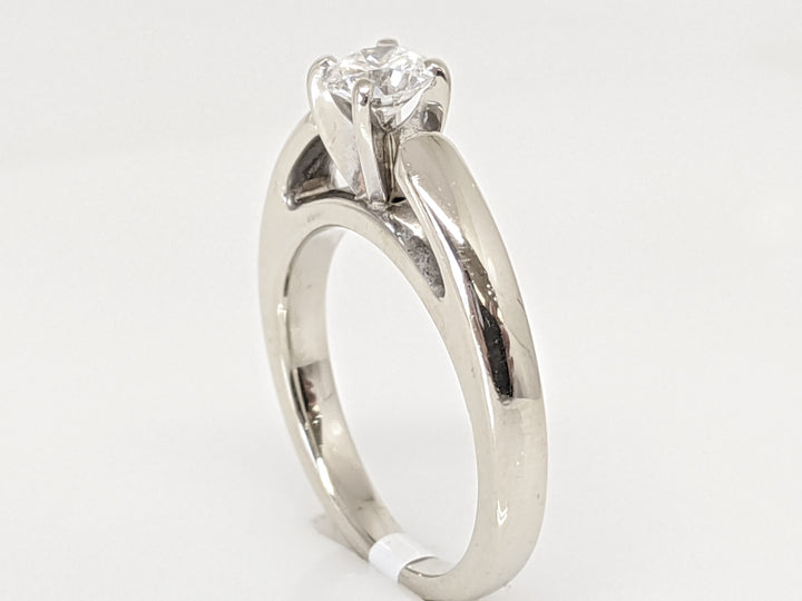 14K WHITE .39 CARAT TOTAL SI2 E DIAMOND ROUND RAISED SHANK SOLITAIRE ESTATE RING 4.0 GRAMS