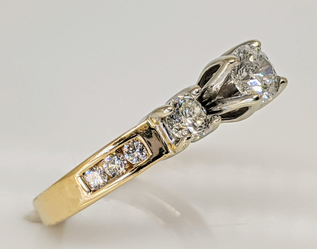 14K .77 CARAT TOTAL WEIGHT I1 G DIAMOND ROUND (9) TRINITY ESTATE RING 3.6 GRAMS