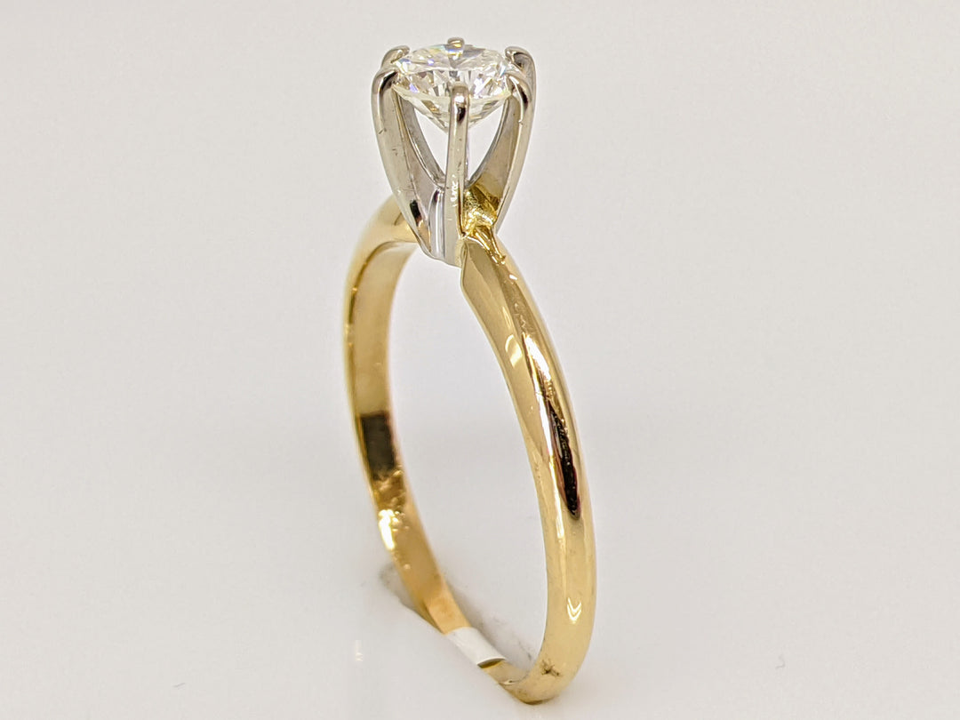 14K .38 CARAT TOTAL SI1 I DIAMOND ROUND 6- PRONG SOLITARE ESTATE RING