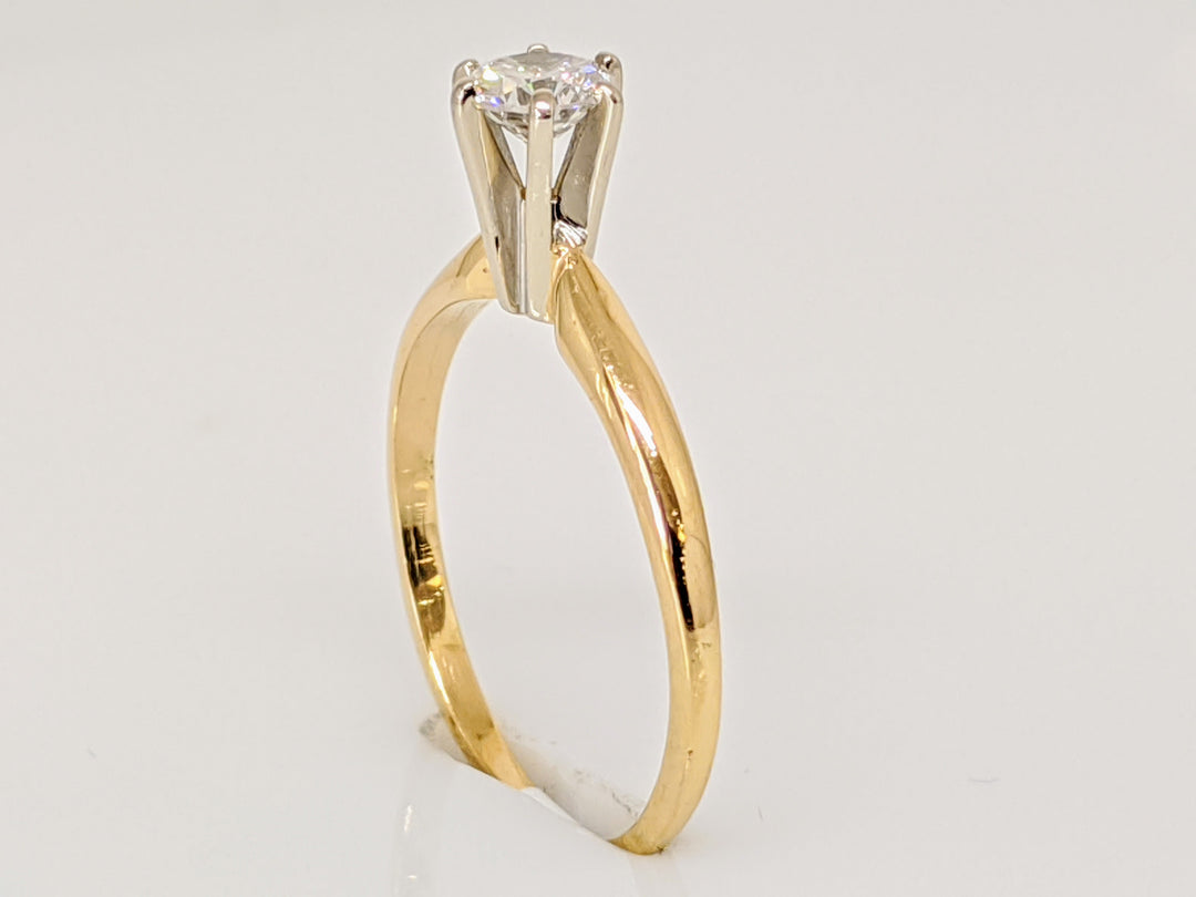 14K .23 CARAT TOTAL VS1 G DIAMOND ROUND SOLITARE ESTATE RING 1.2 GRAMS