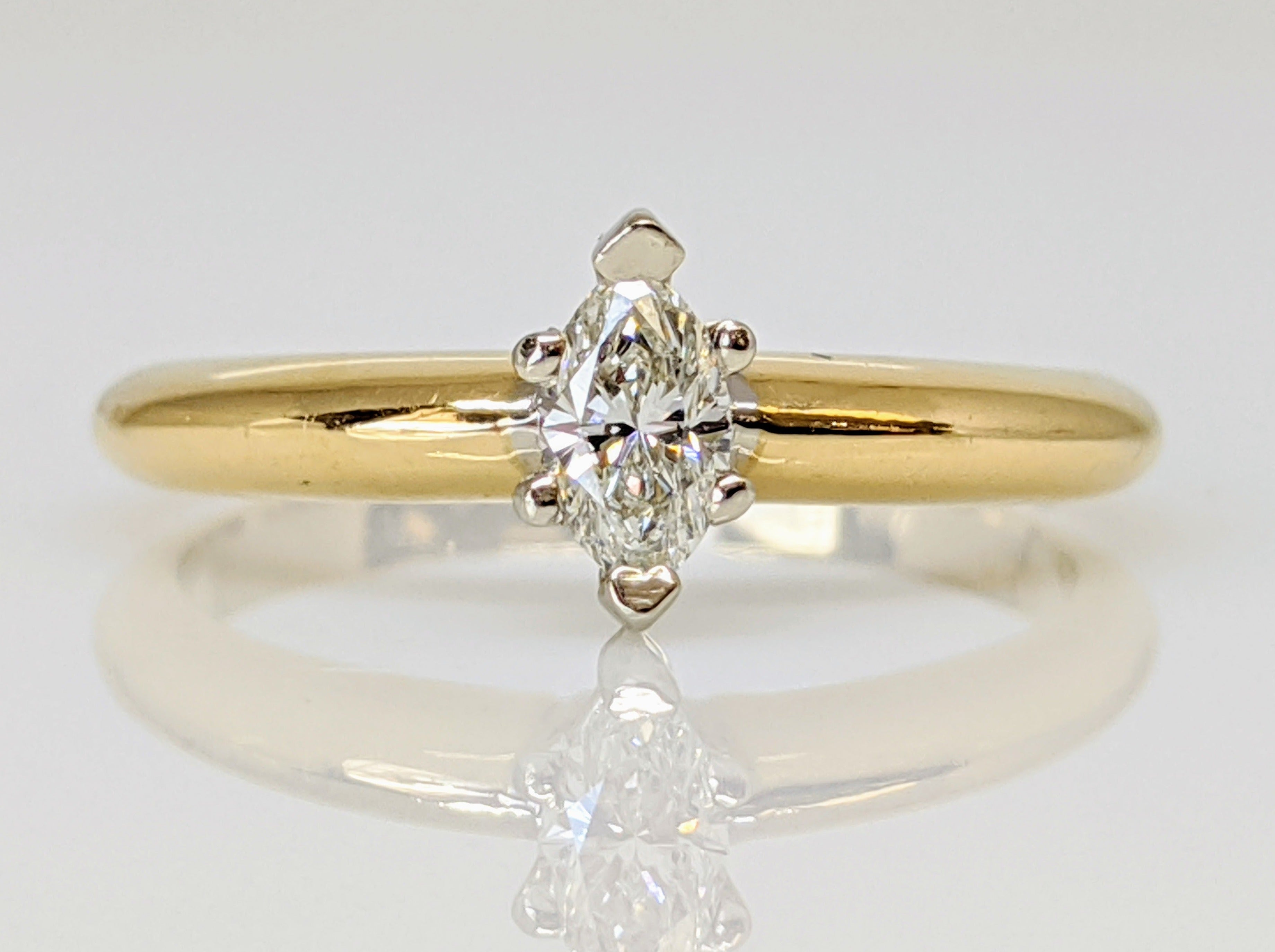 18K Solid Gold VS1 or Better 1/4 CT Diamond Solitaire Engagement Ring Size  6 1/2 | eBay