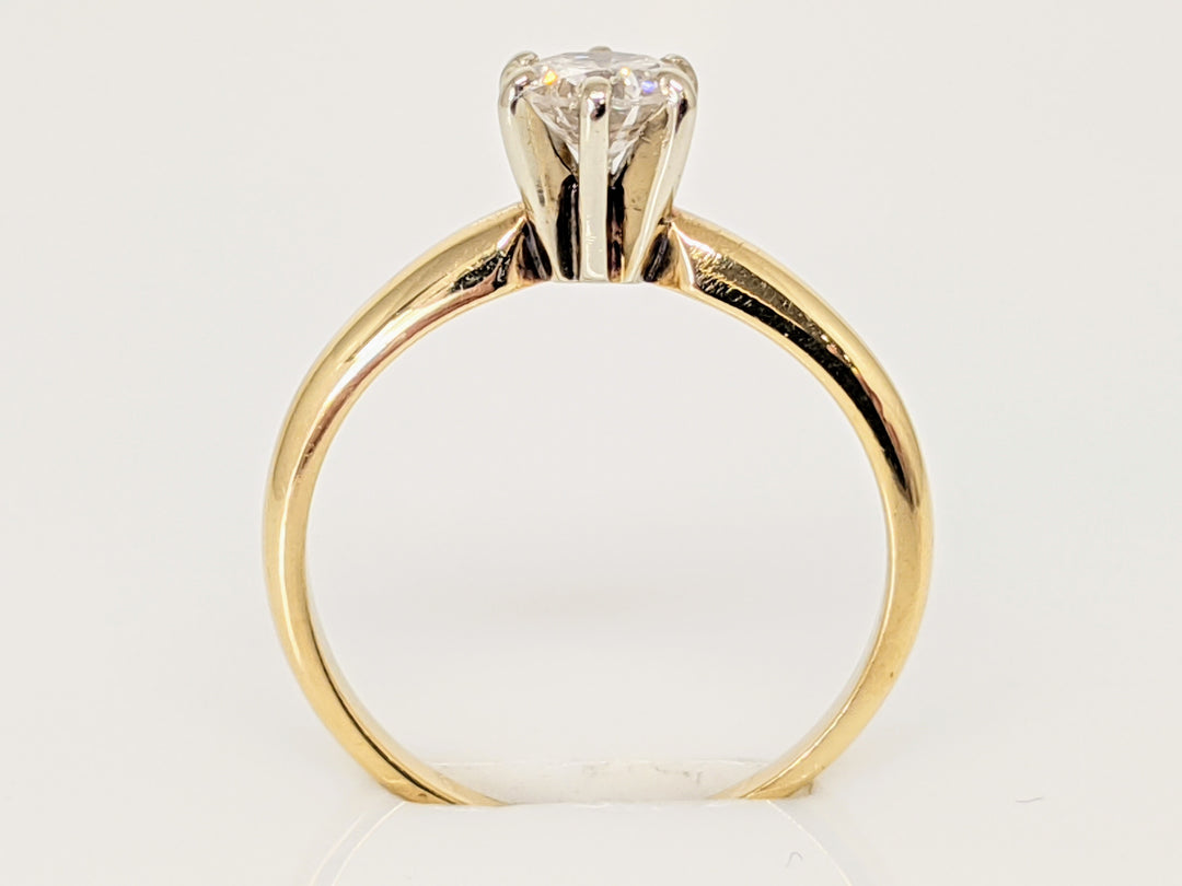 14K .35 CARAT TOTAL I1 J DIAMOND ROUND 6-PRONG SOLITARE ESTATE RING 1.6 GRAMS