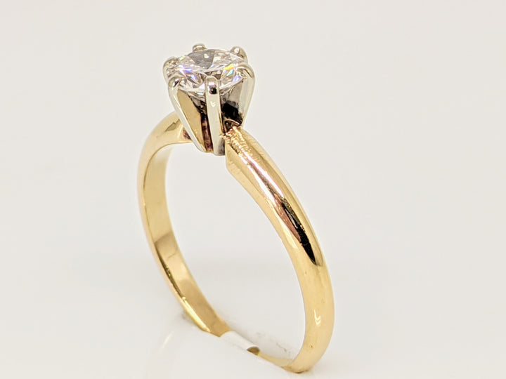 14K .35 CARAT TOTAL I1 J DIAMOND ROUND 6-PRONG SOLITARE ESTATE RING 1.6 GRAMS