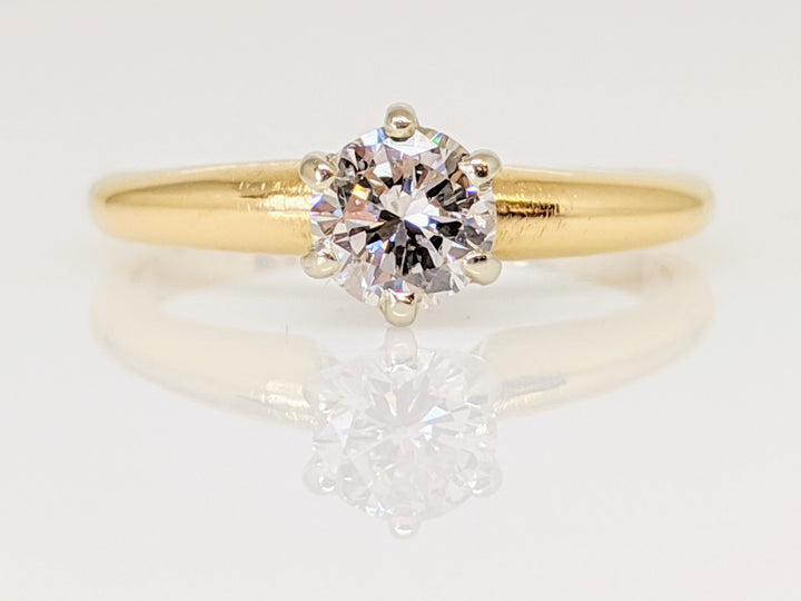 14K .35 CARAT TOTAL I1 J DIAMOND ROUND 6-PRONG SOLITARE ESTATE RING 1.6 GRAMS