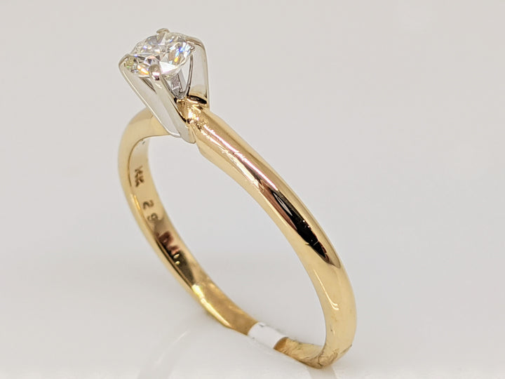 14K .26 CARAT TOTAL SI2 M DIAMOND ROUND SOLITAIRE ESTATE RING 2.0 GRAMS