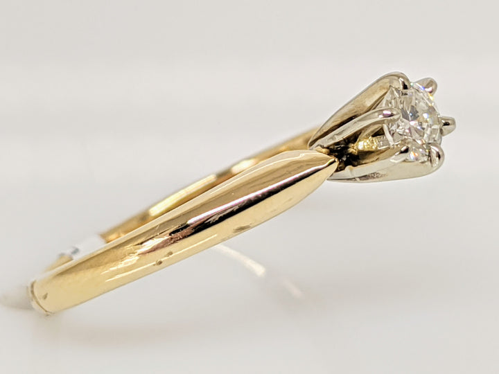 14K .16 CARAT TOTAL WEIGHT VS2 H DIAMOND ROUND ESTATE SOLITAIRE 6-PRONG RING 1.7 GRAMS