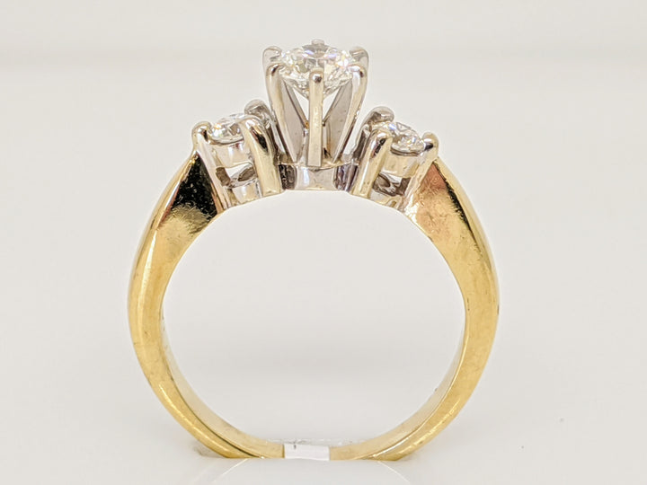 14K .52 CARAT TOTAL WEIGHT SI2 I DIAMOND ROUND (3) TRINITY ESTATE RING 3.1 GRAMS