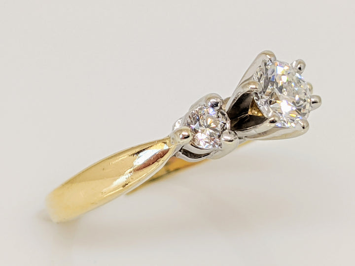 14K .52 CARAT TOTAL WEIGHT SI2 I DIAMOND ROUND (3) TRINITY ESTATE RING 3.1 GRAMS