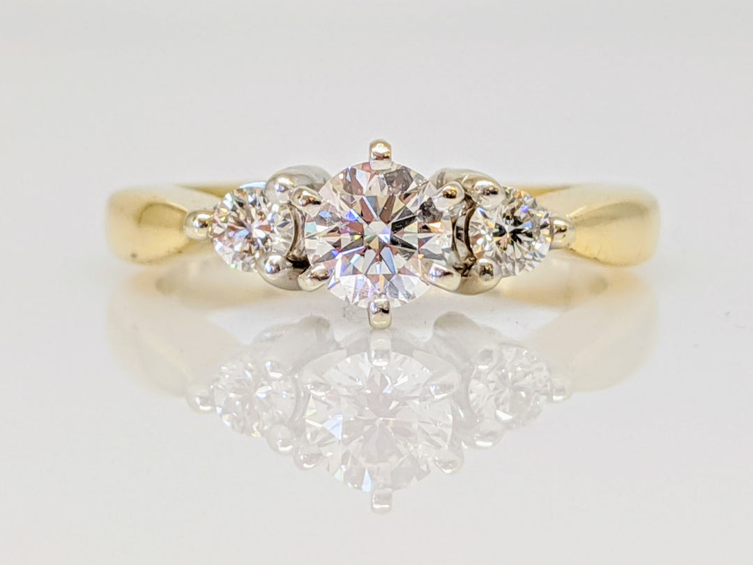 14K .52 CARAT TOTAL WEIGHT SI2 I DIAMOND ROUND (3) TRINITY ESTATE RING 3.1 GRAMS