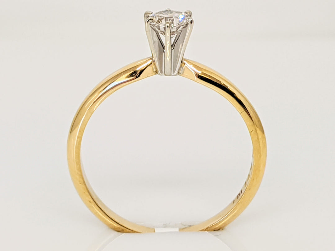 14K .31 CARAT TOTAL I1 H DIAMOND ROUND 6-PRONG SOLITAIRE ESTATE RING 2.1 GRAMS