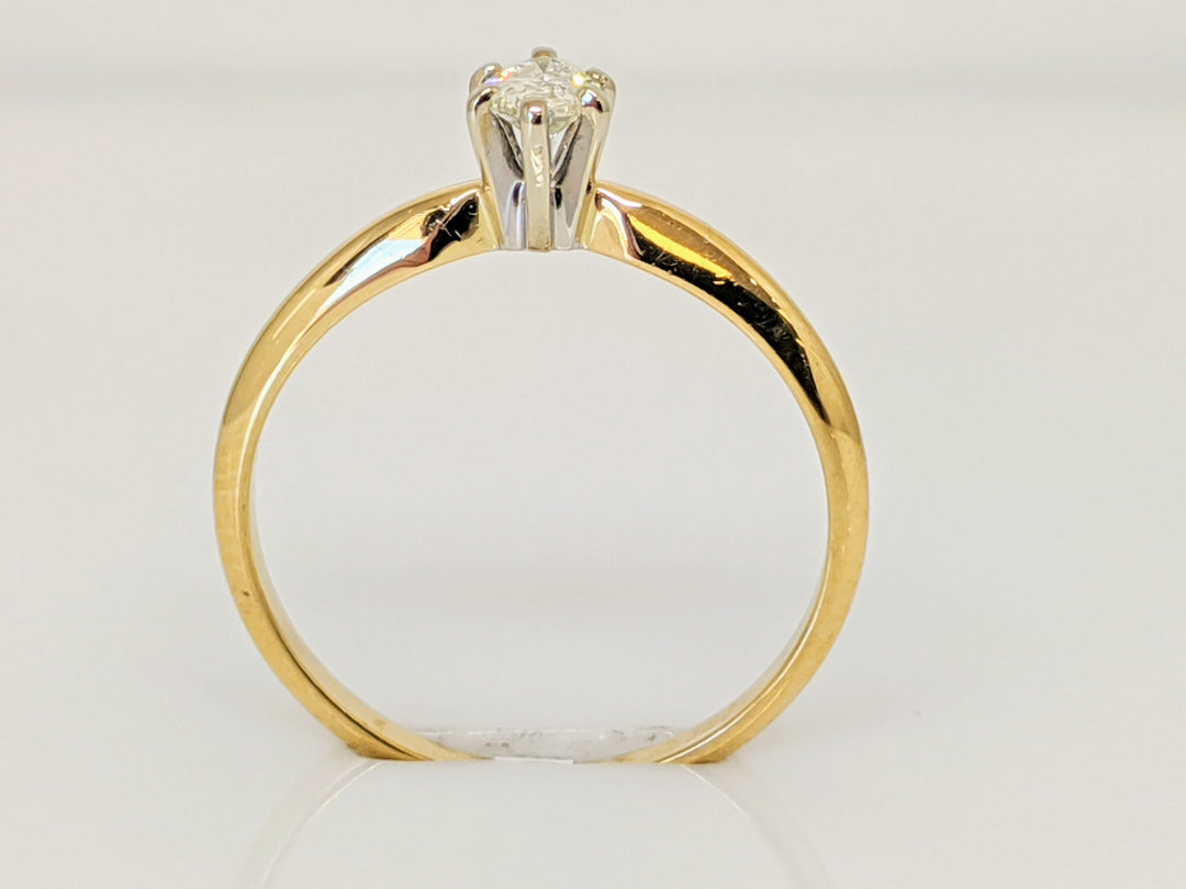 14K .24 CARAT TOTAL SI I DIAMOND MARQUISE CUT SOLITAIRE ESTATE RING 1.6 GRAMS