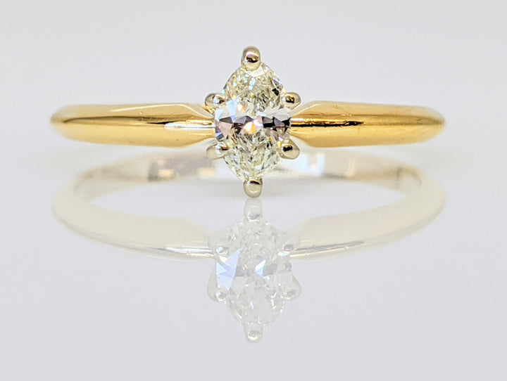 14K .24 CARAT TOTAL SI I DIAMOND MARQUISE CUT SOLITAIRE ESTATE RING 1.6 GRAMS