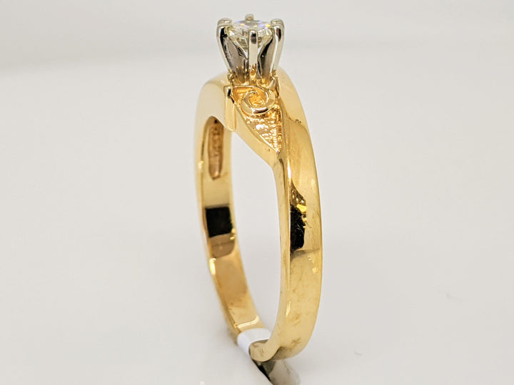 14K .23 CARAT TOTAL SI2 I DIAMOND ROUND BYPASS SOLITAIRE ESTATE RING