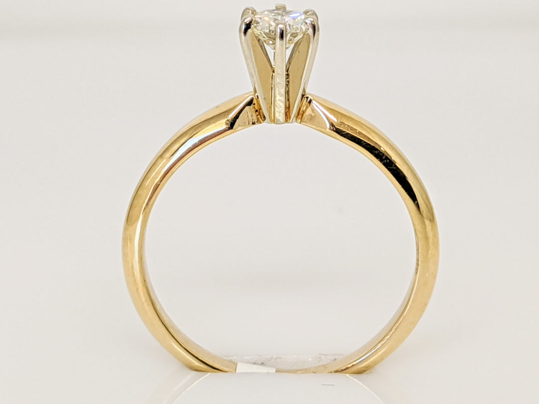 14K .25 CARAT TOTAL SI1 I DIAMOND ROUND 6-PRONG SOLITAIRE ESTATE RING