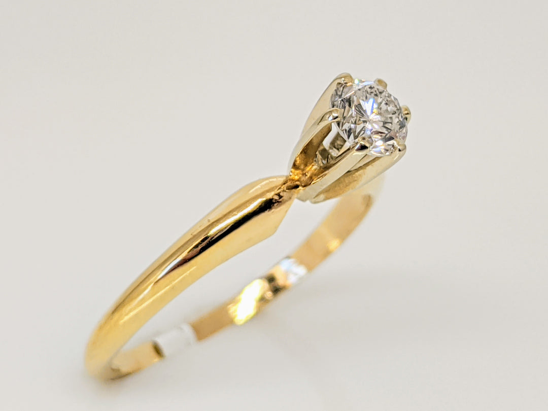 14K .25 CARAT TOTAL  SI3 I DIAMOND ROUND SOLITAIRE ESTATE RING 1.7 GRAMS