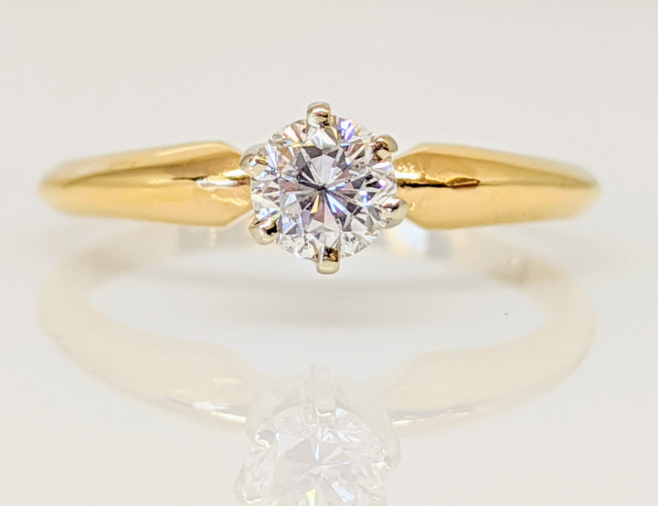 14K .25 CARAT TOTAL  SI3 I DIAMOND ROUND SOLITAIRE ESTATE RING 1.7 GRAMS