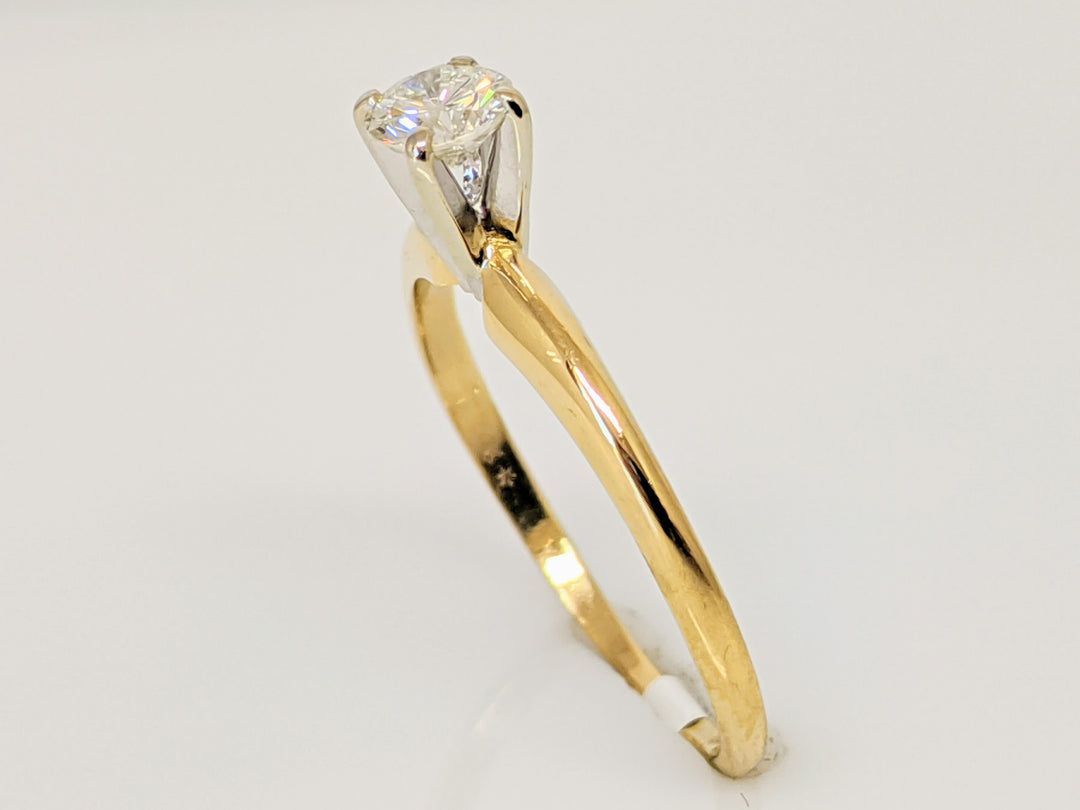 14K .27 CARAT TOTAL SI3 I DIAMOND ROUND 4-PRONG SOLITAIRE ESTATE RING 1.6 GRAMS