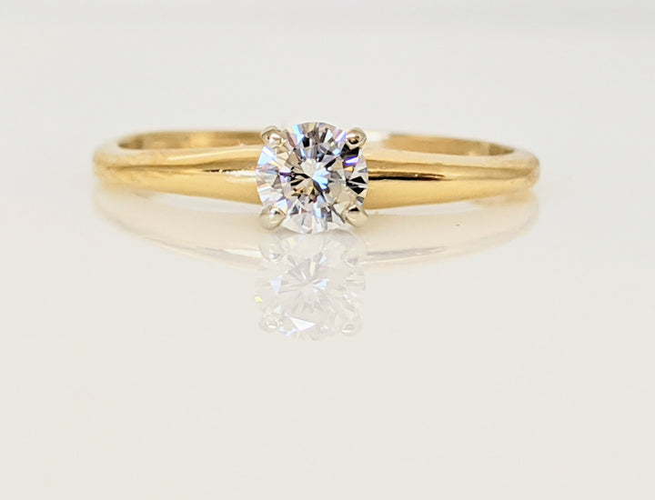 14K .27 CARAT TOTAL SI3 I DIAMOND ROUND 4-PRONG SOLITAIRE ESTATE RING 1.6 GRAMS