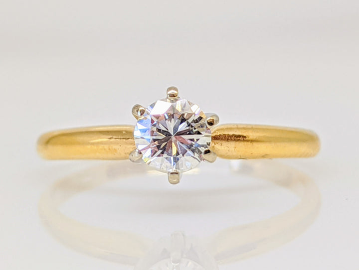 14K .30 CARAT TOTAL I1 I DIAMOND ROUND 6-PRONG SOLITAIRE ESTATE RING 1.9 GRAMS