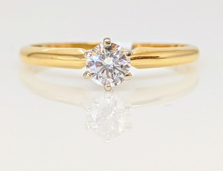 14K .22 CARAT TOTAL SI2 H DIAMOND ROUND SOLITAIRE ESTATE RING 1.6 GRAMS