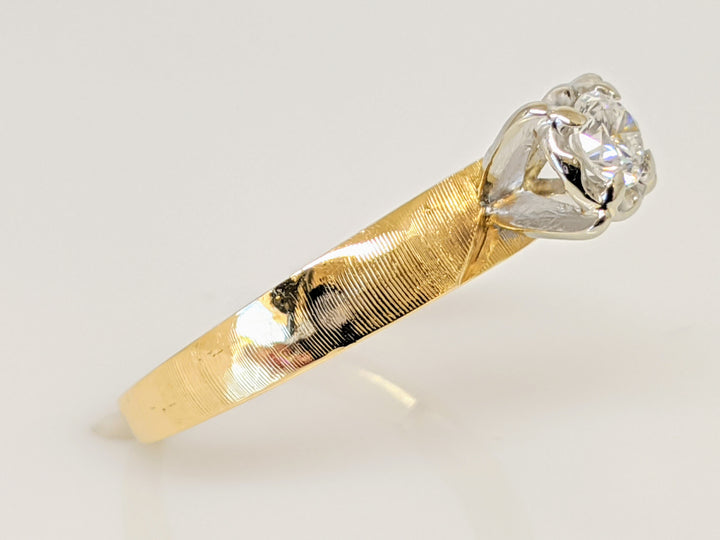 14K .18 CARAT TOTAL SI2 F DIAMOND ROUND ILLUSION HEAD SOLITAIRE ESTATE RING 2.4 GRAMS