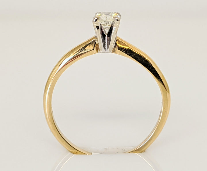 14K .23 CARAT TOTAL SI1 I DIAMOND ROUND 4-PRONG ESTATE SOLITAIRE RING 1.7 GRAMS
