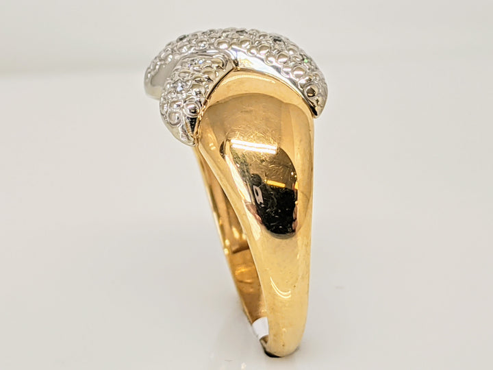 10K .04 CARAT TOTAL WEIGHT DIAMOND ROUND (8) "X" STYLE ESTATE RING 3.1 GRAMS
