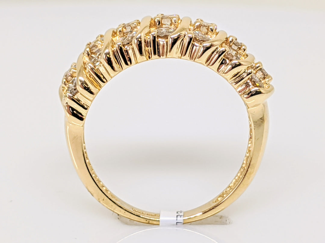 14K 1.05 CARAT TOTAL WEIGHT DIAMOND ROUND (21) FANCY ESTATE RING 4.9 GRAMS