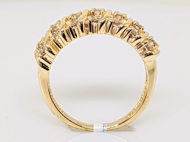 14K 1.05 CARAT TOTAL WEIGHT DIAMOND ROUND (21) FANCY ESTATE RING 4.9 GRAMS