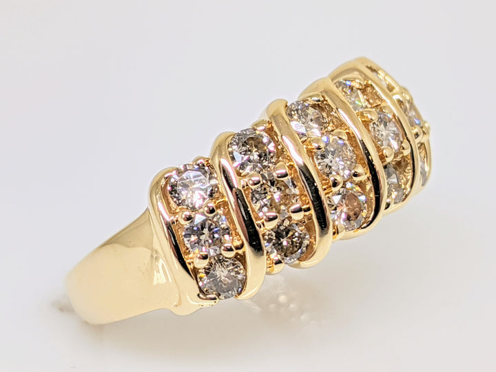 14K 1.05 CARAT TOTAL WEIGHT DIAMOND ROUND (21) FANCY ESTATE RING 4.9 GRAMS