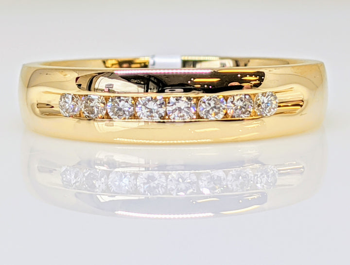 14K .24 CARAT TOTAL WEIGHT VS2 H DIAMOND ROUND (8) CHANNEL SET ESTATE BAND 4.3 GRAMS
