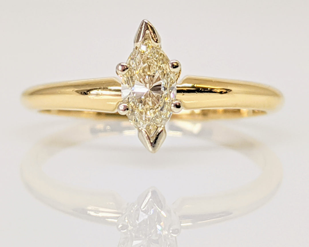 14K CARAT TOTAL VS2 I DIAMOND MARQUISE CUT SOLITAIRE ESTATE