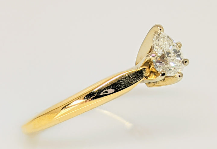 14K .31 CARAT TOTAL SI H DIAMOND PEAR SOLITAIRE ESTATE RING 2.1 GRAMS