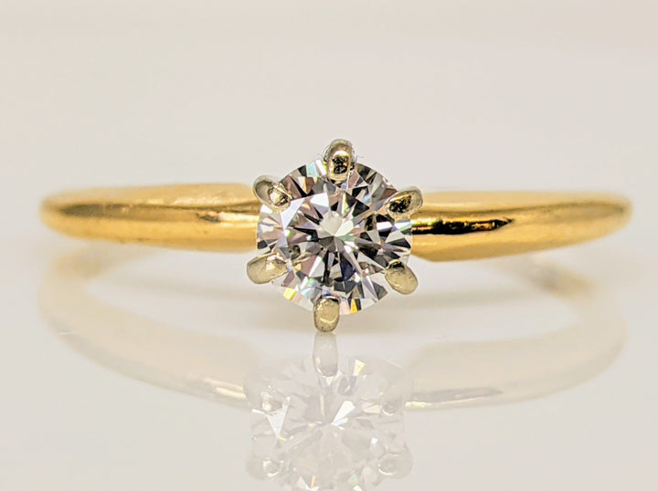 14K .30 CARAT TOTAL VS2 L DIAMOND ROUND SOLITAIRE ESTATE RING 2.1 GRAMS