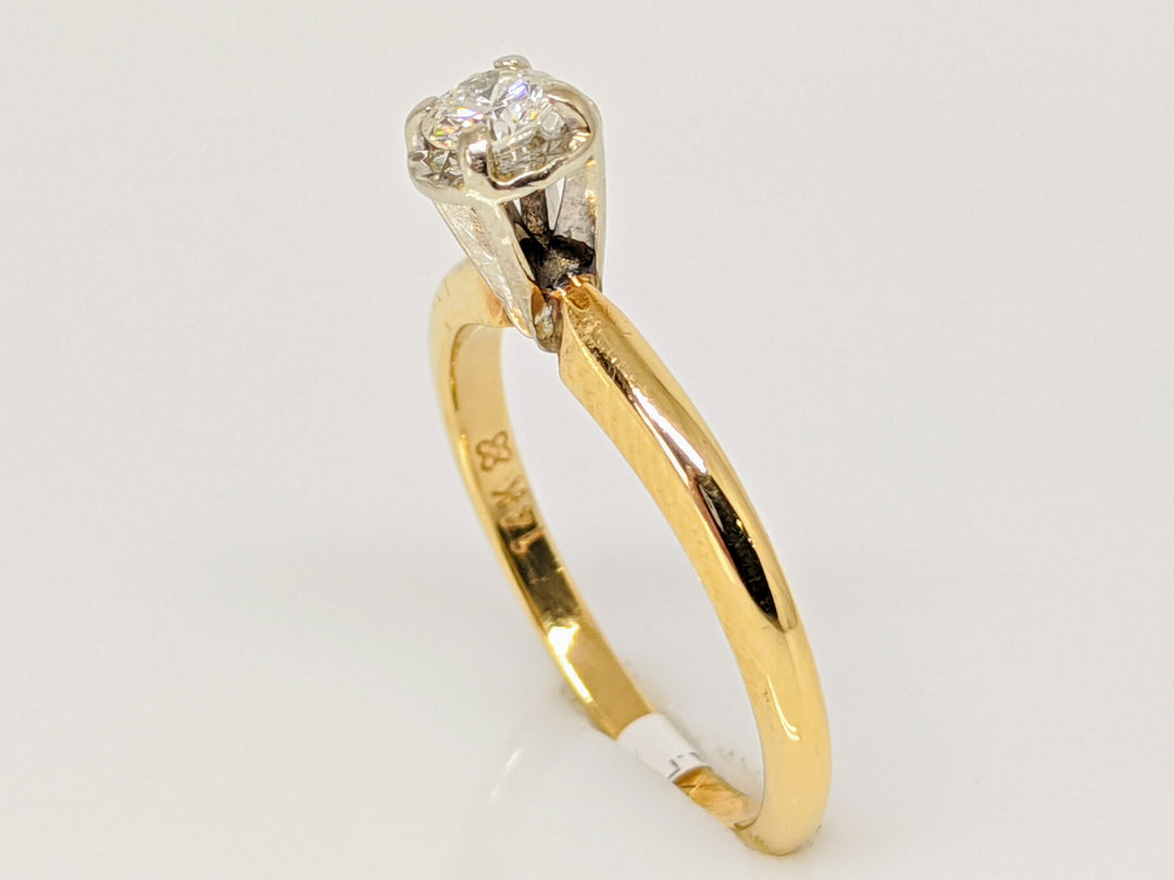 14K .15 CARAT TOTAL SI I DIAMOND ROUND ILLUSION HEAD SOLITAIRE ESTATE RING 1.7 GRAMS