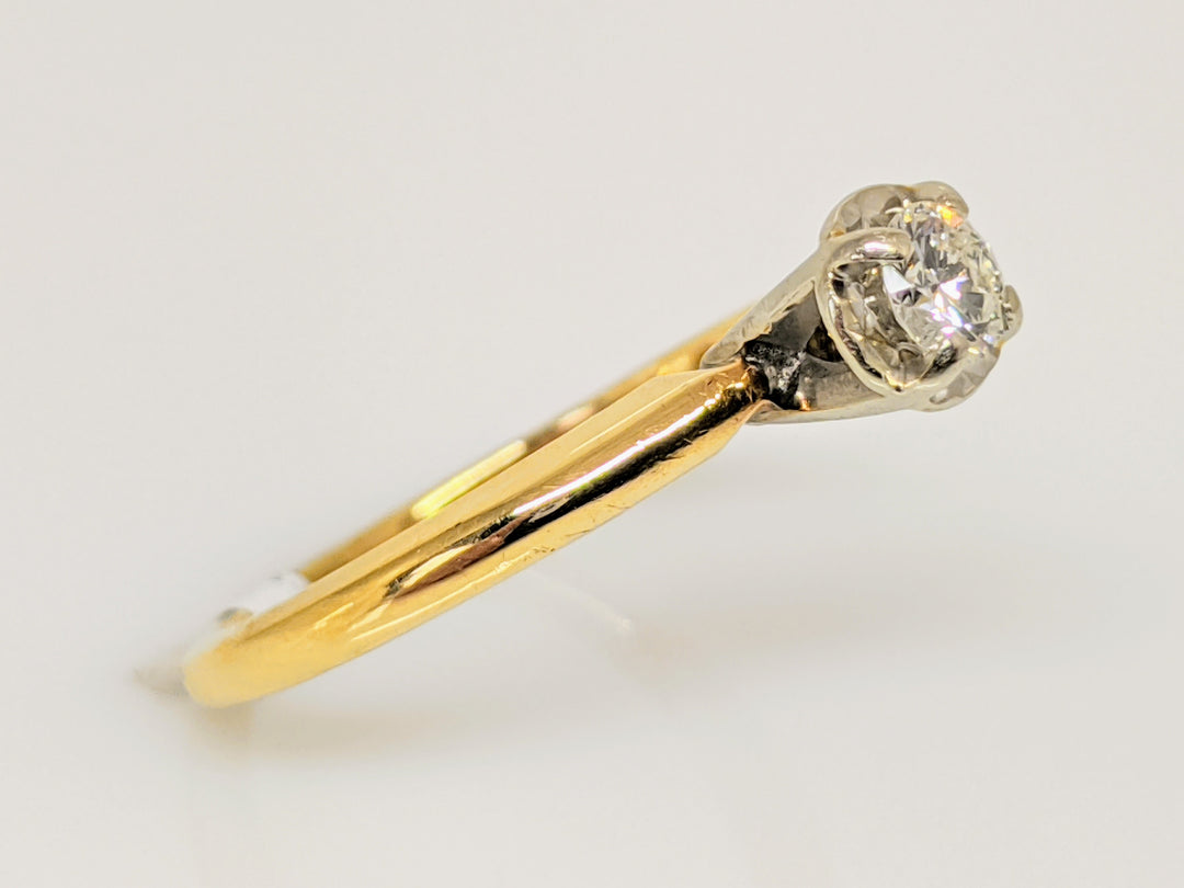 14K .15 CARAT TOTAL SI I DIAMOND ROUND ILLUSION HEAD SOLITAIRE ESTATE RING 1.7 GRAMS