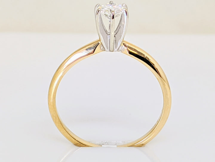 14K .28 CARAT TOTAL I1 F DIAMOND ROUND 6-PRONG SOLITAIRE ESTATE RING 1.8 GRAMS