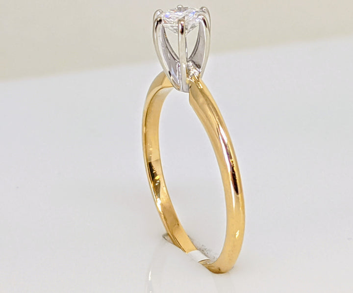 14K .28 CARAT TOTAL I1 F DIAMOND ROUND 6-PRONG SOLITAIRE ESTATE RING 1.8 GRAMS