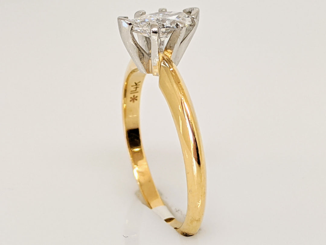 14K .40 CARAT TOTAL SI2 SI3 D DIAMOND MARQUISE CUT SOLITAIRE ESTATE RING