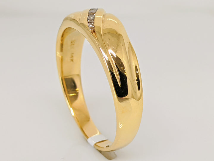 14K .10 CARAT TOTAL WEIGHT SI2 G-H DIAMOND ROUND (5) BYPASS CHANNEL SET ESTATE BAND