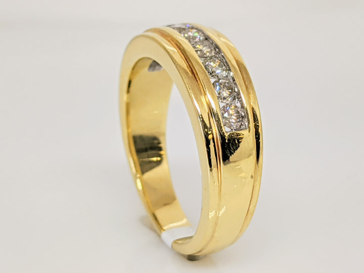 14K .63 CARAT TOTAL WEIGHT I1 J-L DIAMOND ROUND (9) CHANNEL SET ESTATE BAND 7.0 GRAMS