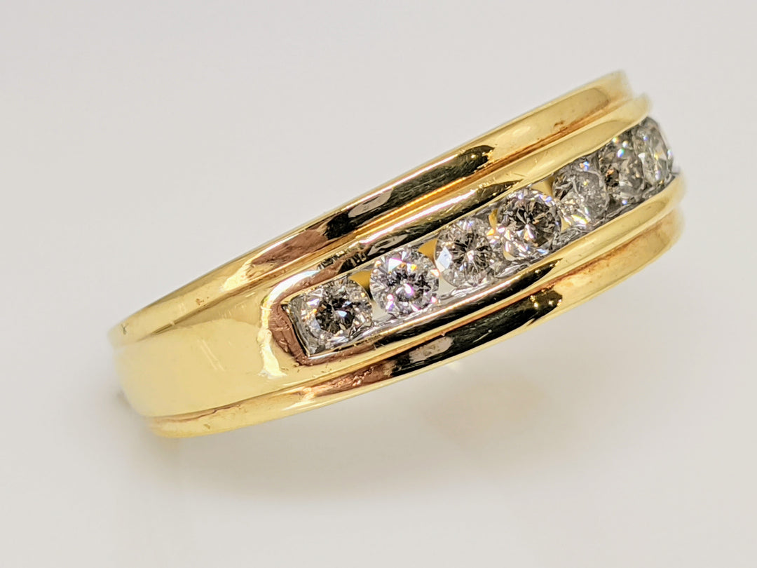 14K .63 CARAT TOTAL WEIGHT I1 J-L DIAMOND ROUND (9) CHANNEL SET ESTATE BAND 7.0 GRAMS