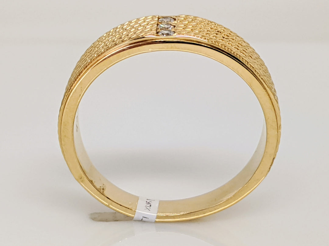 14K DIAMOND ROUND (3) MELEE BEADED ESTATE BAND